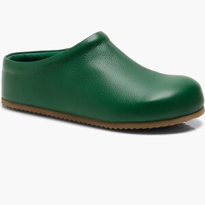 Free People Cambria Green Leather Clogs